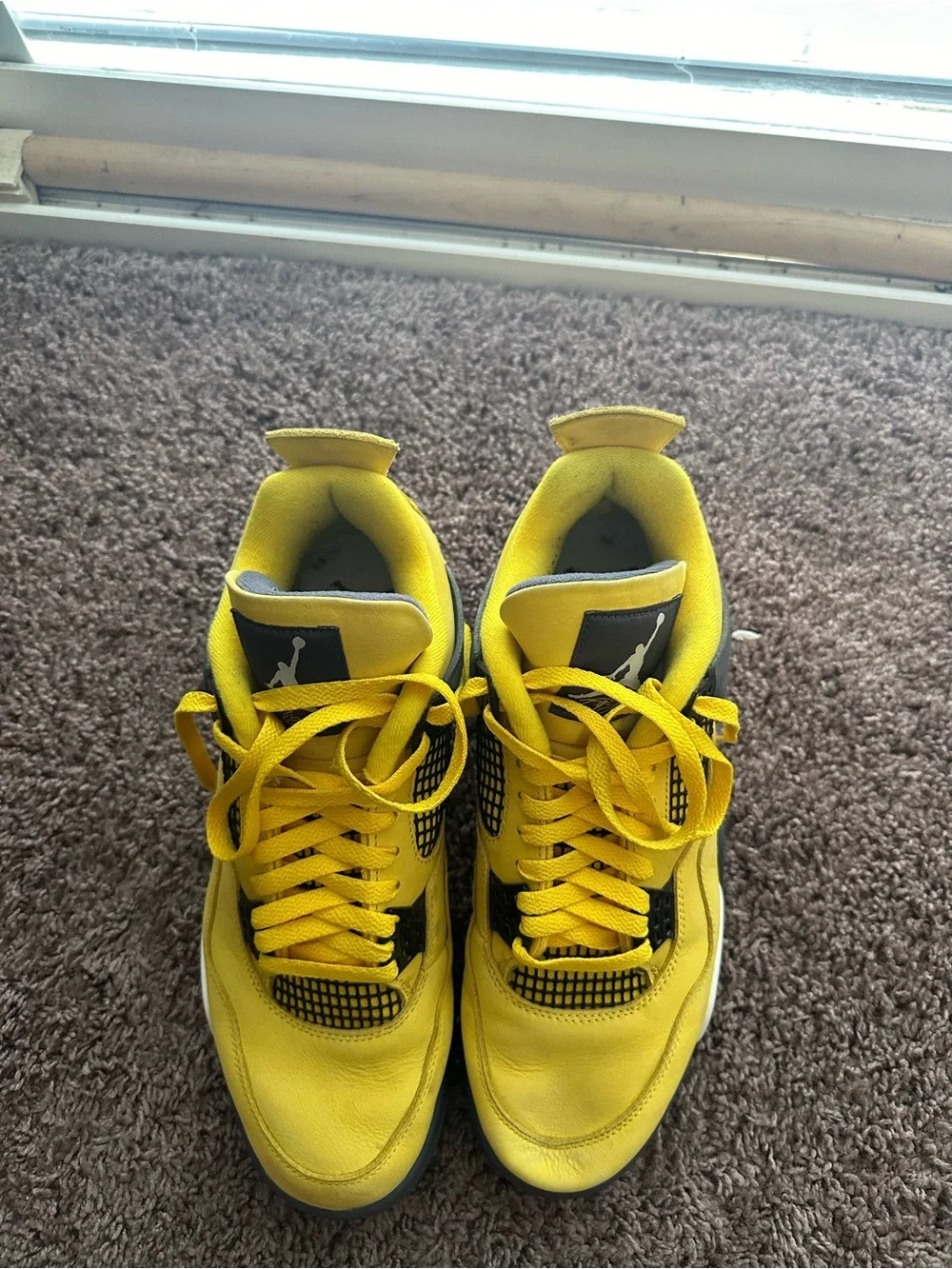 Jordan Yellow and Gray Retro High-Top Sneakers